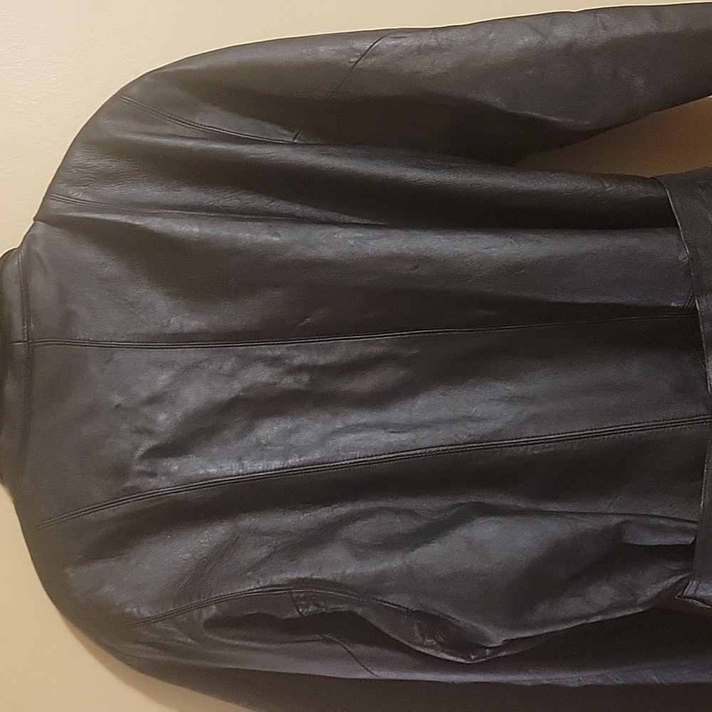 Chadwicks Black Leather Belted Jacket - Picture 6 of 8